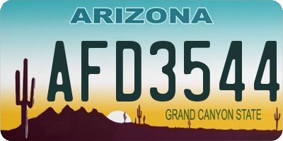 AZ license plate AFD3544
