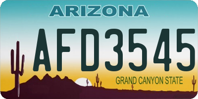 AZ license plate AFD3545