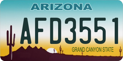 AZ license plate AFD3551