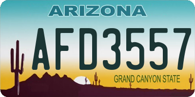 AZ license plate AFD3557
