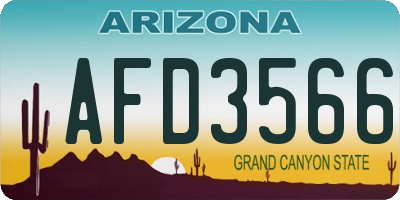 AZ license plate AFD3566