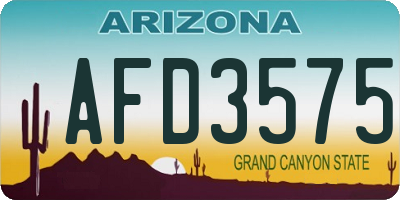 AZ license plate AFD3575