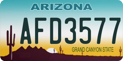 AZ license plate AFD3577