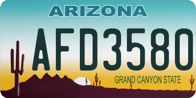 AZ license plate AFD3580