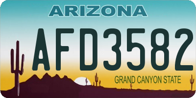 AZ license plate AFD3582