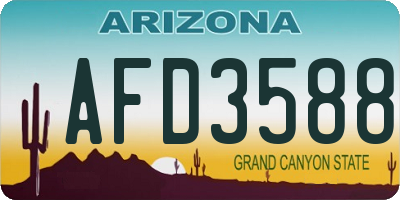 AZ license plate AFD3588