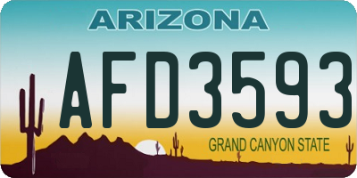 AZ license plate AFD3593