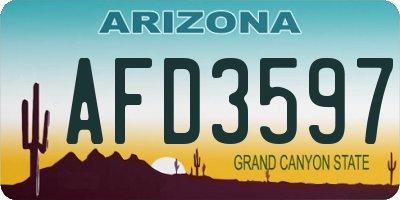 AZ license plate AFD3597