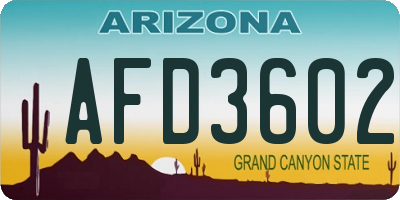 AZ license plate AFD3602