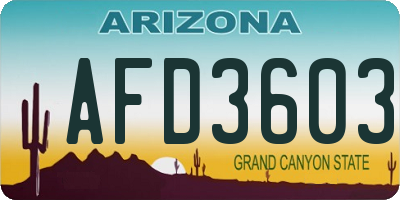 AZ license plate AFD3603