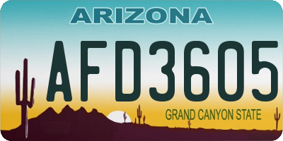 AZ license plate AFD3605