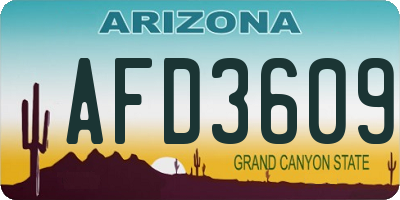 AZ license plate AFD3609