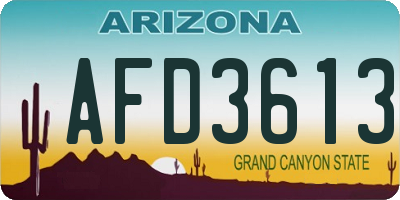 AZ license plate AFD3613