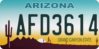 AZ license plate AFD3614