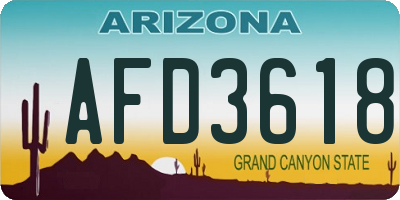 AZ license plate AFD3618