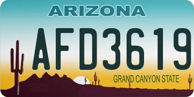 AZ license plate AFD3619