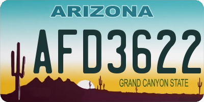 AZ license plate AFD3622