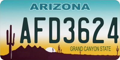 AZ license plate AFD3624