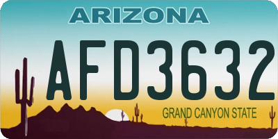 AZ license plate AFD3632