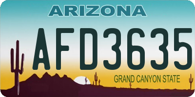 AZ license plate AFD3635