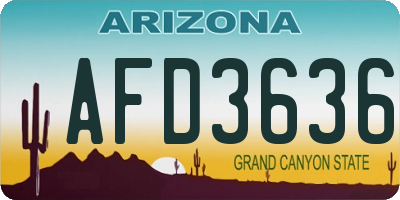 AZ license plate AFD3636