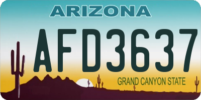AZ license plate AFD3637