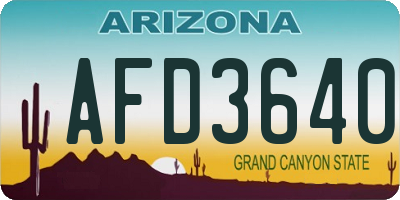 AZ license plate AFD3640