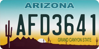 AZ license plate AFD3641