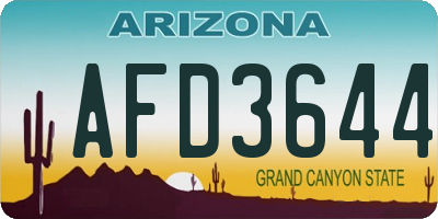 AZ license plate AFD3644