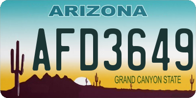 AZ license plate AFD3649