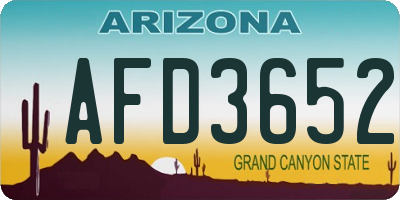 AZ license plate AFD3652