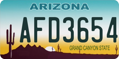 AZ license plate AFD3654