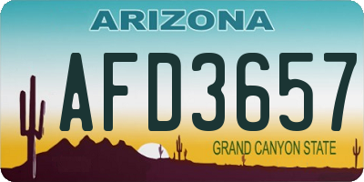 AZ license plate AFD3657