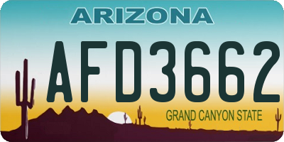 AZ license plate AFD3662