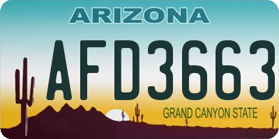 AZ license plate AFD3663