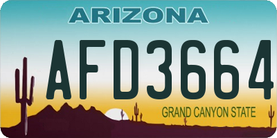 AZ license plate AFD3664
