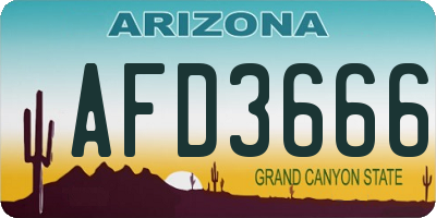 AZ license plate AFD3666