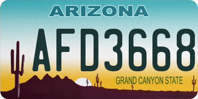 AZ license plate AFD3668