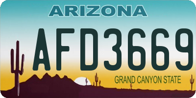 AZ license plate AFD3669