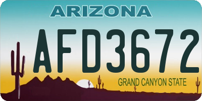 AZ license plate AFD3672