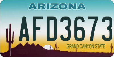 AZ license plate AFD3673