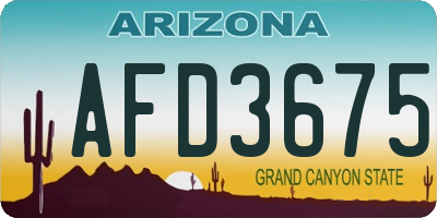 AZ license plate AFD3675