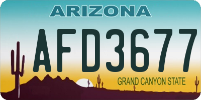 AZ license plate AFD3677