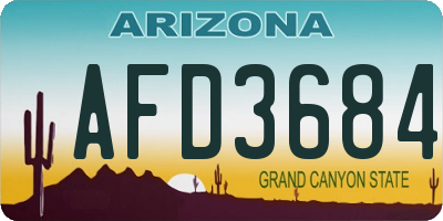 AZ license plate AFD3684
