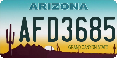 AZ license plate AFD3685
