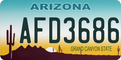 AZ license plate AFD3686