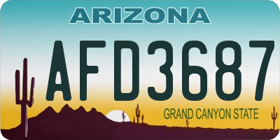 AZ license plate AFD3687