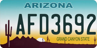 AZ license plate AFD3692