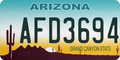 AZ license plate AFD3694