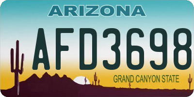 AZ license plate AFD3698